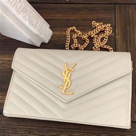 ysl white clutch